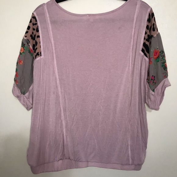 Kori America leopard and floral sleeve top - Picture 2 of 6